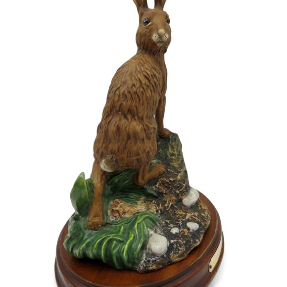 ROYAL DOULTON Wildlife Collection Hare DA6 Figurine on Wooden Base Vintage - Picture 11 of 13